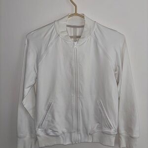 lululemon athletica White Zip-Up Bomber Jacket